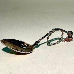 #345 Norwegian Sylvsmidja 830 J Silver Tea Leaf Spoon 27g