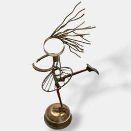 #156 Vintage Dancing Girl Scrap Metal Sculpture 55'