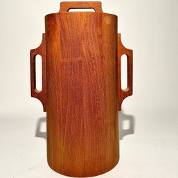 #313 Vintage Dansk Staved Teak Banded Ice Bucket 13' X 7'