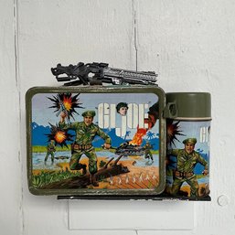 #046 Vintage 1967 'GI JOE' Metal Lunchbox, Thermos And Toy Gun