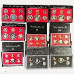 #473 Large Collection Of U.S. Mint Standard Clad And Silver Proof Sets, 1976-1995