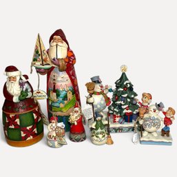 #145 Set Of Seven (7) Jim Shore Full-Sized Christmas Holiday Figurines And Ornaments