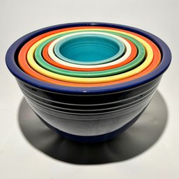 #045 Vintage Set Of Seven (7) Homer Laughlin Company Fiestaware Nesting Mixing Bowls