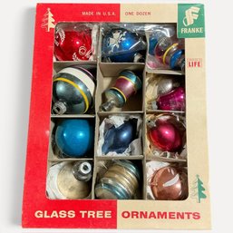#419 Box Of Vintage Franke Glass Tree Ornaments #1 11.5' X 9'