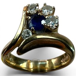 #352 Vintage 14k Gemstone Cluster Gold Ring 5.75