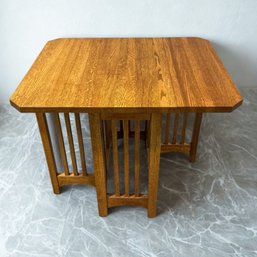 #285 Art Crafts Style Oak Drop Side Table  31.75' X 26.25'