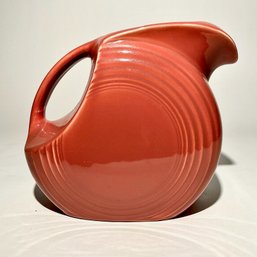 #073 VINTAGE Large Homer Laughlin Fiesta Juice Pitcher, Scarlet 8'