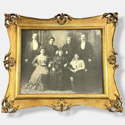 #279 Antique Black And White Family Portrait Photograph 27' X 24'