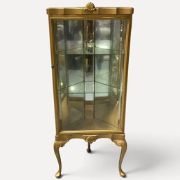 #498 Vintage French Style Gilded Glass Display/Curio Cabinet 59' X 24'