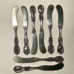 #327 Set Of Eight (8) Vintage Collectible Reed & Barton Francis I Sterling Silver Butter Knives 258g - 6'