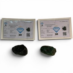 #118 Pair Of Raw Uncut Emerald Specimens