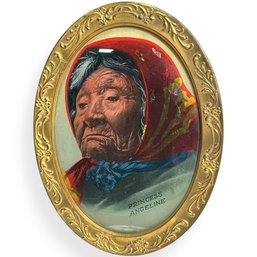 #054 Antique Oval-Framed Princess Angeline Portrait 5.5' X 4.25'