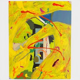 #007 Tom Tiberio 'Puget Sound (Yellow)' Acrylic On Board Painting 20' X 16'