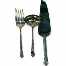 #334 Vintage Oneida Damask Roe Sterling Silver Serving Pieces 235g 10.5'