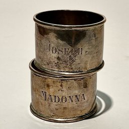 #324 Vintage Engraved Sterling Silver Napkin Rings 55g