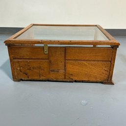 #266 Antique Wooden Countertop Display Case 22.75' X 9.5'