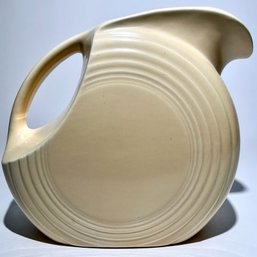 #076 VINTAGE Large Homer Laughlin Fiesta Juice Pitcher, Ivory 8'