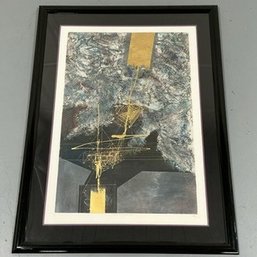 #302 Robert Alan Devoe 'Invasion Of The Golden Geos' Signed Lithograph Framed Print 48 X 36'