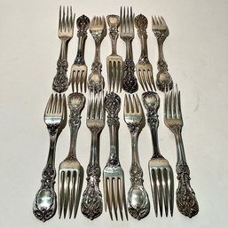 #321 Set Of Fourteen (14) Vintage Collectible Reed & Barton Francis I Sterling Silver Forks 858g - 7'