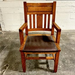#017 Antique Mission Oak Armchair