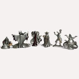 #035 Set Of Six (6) Vintage Limited Edition Disney Villains Pewter Sculptures