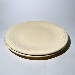 #112 Vintage Pair Of Homer Laughlin Fiesta Plates, Cream 14'