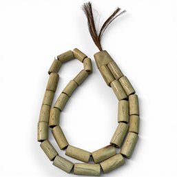 #202 Antique Tan Nigerian Camel Bone Tube Bead Necklace 52'