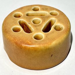 #206 Vintage Rookwood Pottery Flower Frog, Gold 3.75'