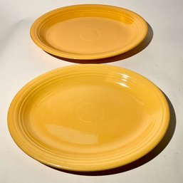 #115 Vintage Pair Of Homer Laughlin Fiesta Plates, Yellow 12.5'