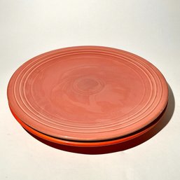 #113 Vintage Homer Laughlin Fiesta Plates, Orange And Pink 14'
