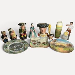#263 Collection Of Antique Royal Doulton English Pottery And Fine Bone China Figurines And Dishes