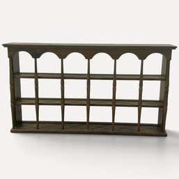 #375 Vintage Wooden Wall-hanging Display Shelf/curio Cabinet With 18 Compartment Grid 36.5'L X 20.5'W X 5.5'