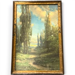 #224 Robert Atkinson Fox Framed Landscape Color Lithograph 17.25' X 11.75'