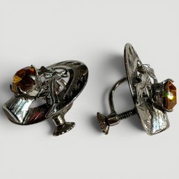 #232 Vintage Scottish WB Sterling Silver Earrings 5.06g