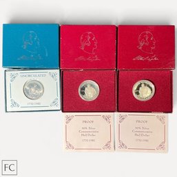 #468 Set Of Three (3) 1982 George Washington 250th Anniversary Commemorative Silver Half Dollars