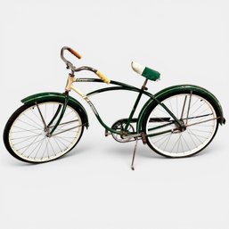 #003 Vintage Schwinn Green And White Spitfire Bicycle 38' X 27.5'