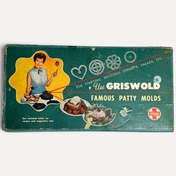 #163 Vintage Griswold No. 1 Shallow Pattern Patty Molds Set 10.25' X 5.25'