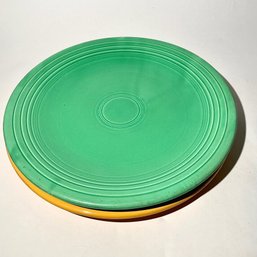 #111 Vintage Homer Laughlin Fiesta Plates, Yellow And Green 14'