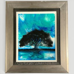 #163 Ashton Howard 'Midnight Blue Oak' Acrylic On Canvas 30' X 26'