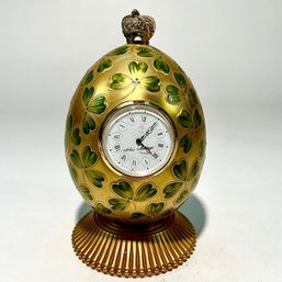#218 Theo Faberge 'Clover Egg' Table Clock 5'