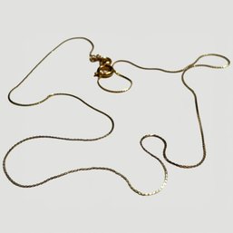 #225 Vintage Italian 14k Gold Box Chain Necklace 1.35g