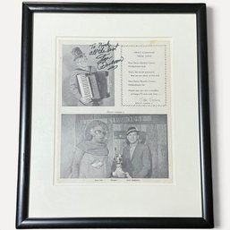 #432 Stan Boreson Autographed Framed King's Klubhouse Promo Print 17' X 14.25'