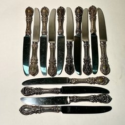 #325 Set Of Fourteen (14) Vintage Collectible Reed & Barton Francis I Sterling Silver Handle Knives - 9.25'