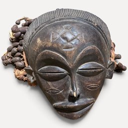 #011 Traditional West African Dan Deangle Mask 10' X 9'