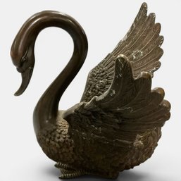#143 Vintage Classic Bronze Black Swan Sculpture #1 22' X 17'