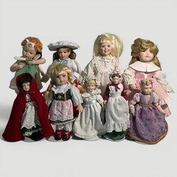 #176 Collection Of Various Porcelain Dolls, Danbury Mint Storybook Doll Collection And Avon Dolls