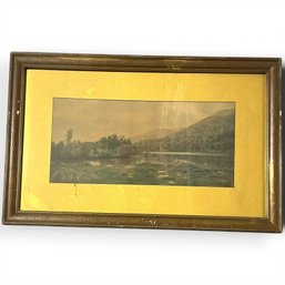 #245 Wallace Nutting Framed Scenic Landscape Artwork 19.5' X 12.5'