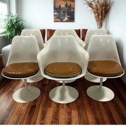 #282 Set Of Six (6) Vintage Mid-Century Knoll Saarinen Tulip Armchairs 31.5' X 26'