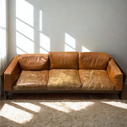 #268 Vintage Leather Bastiano Sofa By Tobia Scarpa For Gavina
