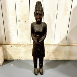 #009 Vintage African Hand-carved Wooden Statue